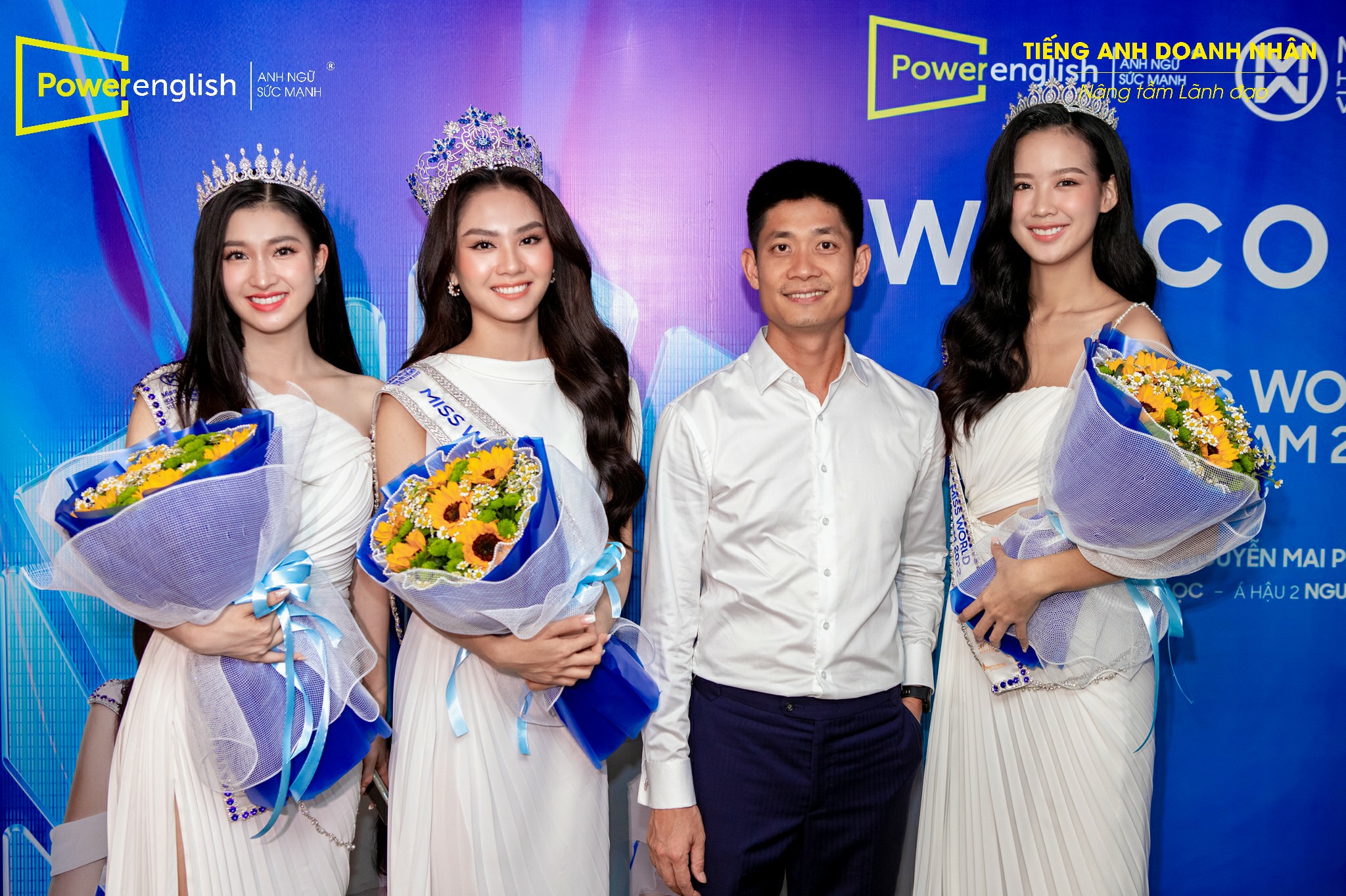 Top 3 Miss World Vietnam 2022 đến thăm và cảm ơn Power English